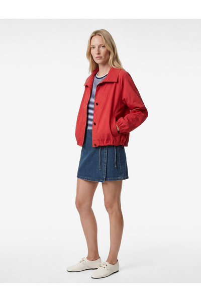 Koton Cotton Mini Denim Skirt with Lace Detail