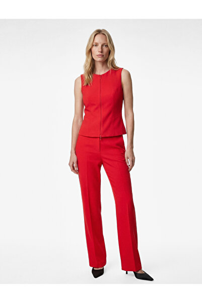 Koton Regular Fit High Waist Wide Leg Trousers