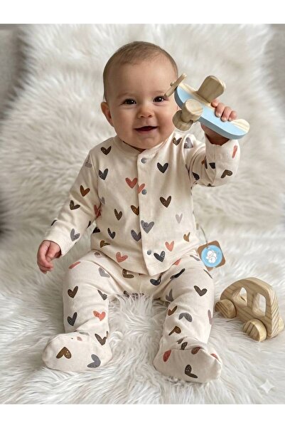 Leni Kids طقم أطفال ملون بنمط قلب