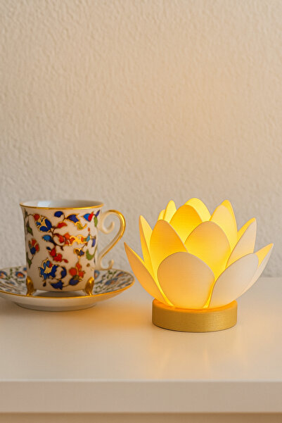 Lotus Flower led Candle Holder – Modern Decorative Night Light | Stylish Ambient Lighting | led Candle Included