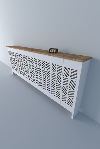 FeyzaDesign Yüksekliği 81 cm, Genişliği 200 cm Beyaz MDF Petek Önü Kaplama