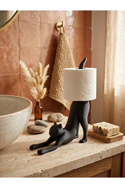 Dumledo Black Stretchable Cat Toilet Paper Holder |   Decorative Toilet Paper...