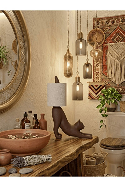 Dumledo Brown Stretching Cat Toilet Paper Holder |   Decorative Toilet Paper ...