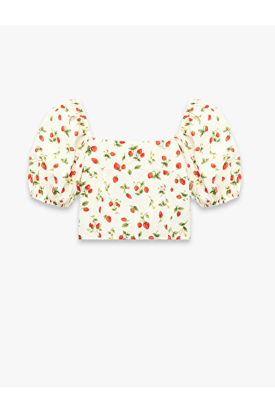 Koton Λινό με βισκόζη, με σχέδιο Gipeli, στενή εφαρμογή, ποπλίνα, τετράγωνο λ...