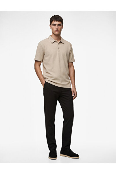 Koton Regular Fit Short Sleeve Textured Cotton Polo Collar T-Shirt