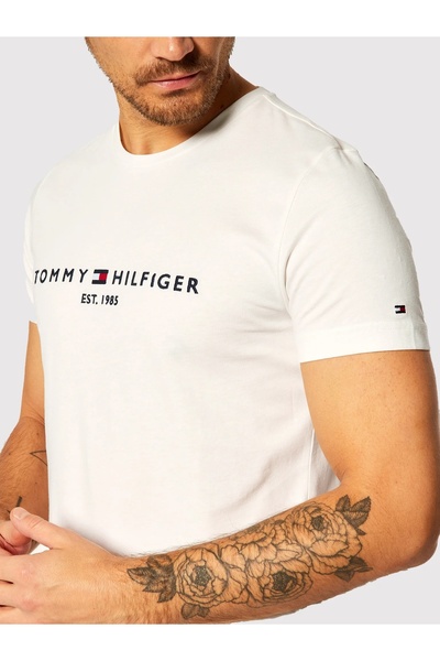 Tommy Hilfiger Curve . Tommyhilfiger Men's Text Logo Embroidered T-Shirt