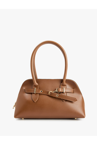 Koton Faux Leather Zippered Handbag with Metal Accessories