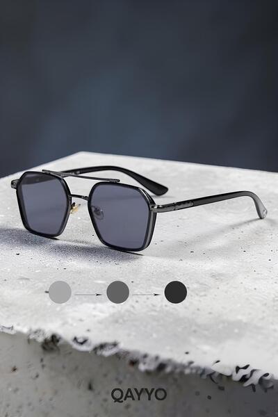QAYYO Accessories نظارات شمسية سوداء للنساء والرجال زجاج UV400
