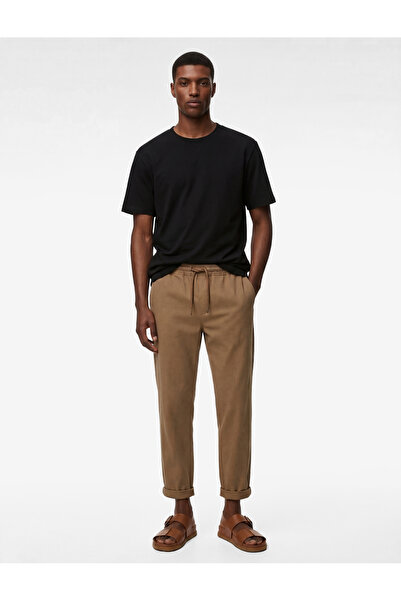 Koton Viscose Pocket Detail Double Leg Drawstring Waist Trousers