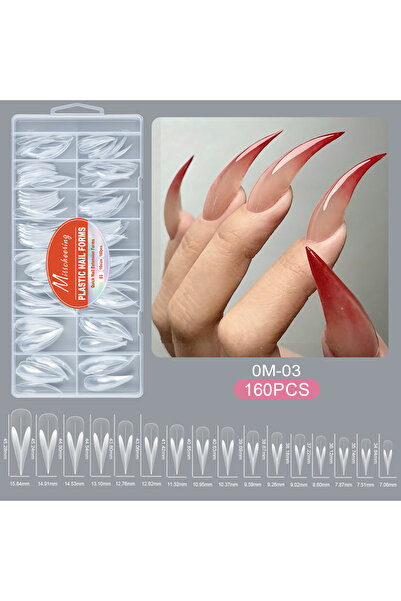 Choice4 WJM003 160pcs New Eagle Claw Nail-Forms 140pcs Crystal Extension Tips...