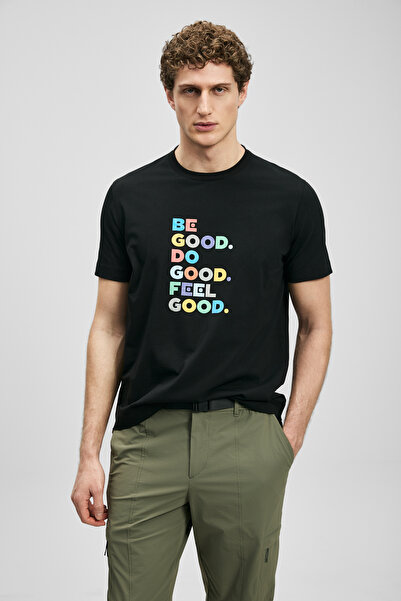 Lufian Good Modern Graphic T-Shirt Black