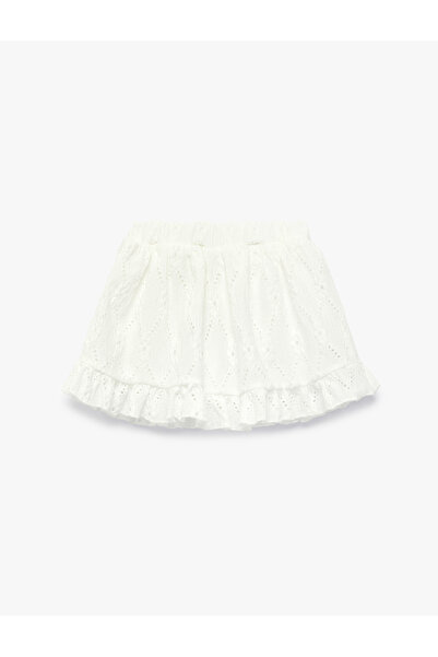 Koton Бродирана А-образна пола с еластична талия и волани