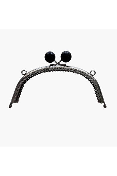 Hazen Home Oval Black Pearl Beaded Burs - Silver