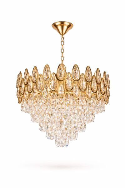 ecodesignline Luxe Kristal Avize – Füme Damla Üst Kristal & Şeffaf Kedi Dili ...