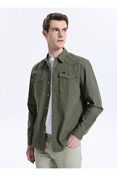 Lee Regular Fit Haki Erkek Gömlek ML24151482 Haki Gömlek
