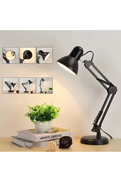 Bayt Aura Metal Adjustable Swing Arm Desk Lamp with Interchangeable Base