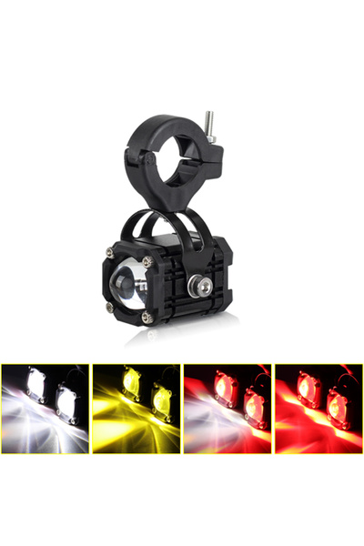 Choice 1pc no switch Motorcycle LED Lights Universal Motos Dual Color Spotlig...