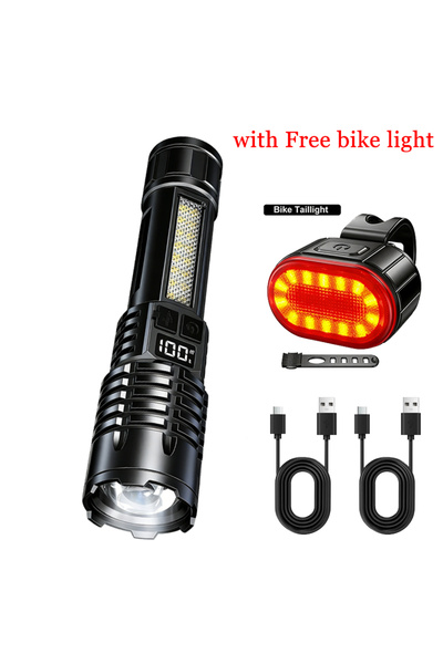 Choice4 Set B High Power LED Flashlights With Display Screen Zoom Tactical To...