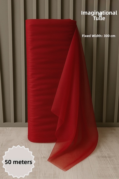 Mortex Бордо мечтан тюл, дължина 50 метра, най-стабилен 3 метра, за годеж, хе...