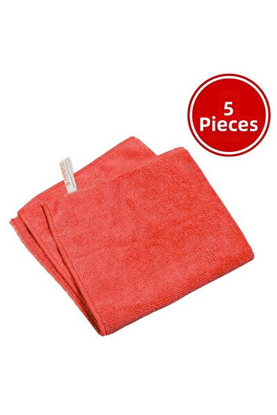 Mulpex Lavetă de curățare generală din microfibră roșie 40X40 cm. - 5 bucăți