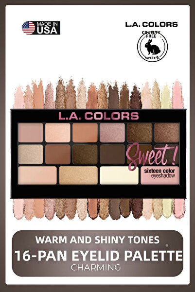 L.A Colors Sweet! 16 Color Eyeshadow Palette - Warm and Shimmering Tones Prof...