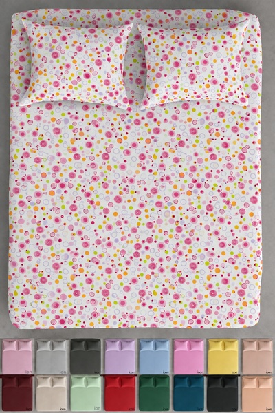 İQON طقم ملاءات سرير مسطحة منسوجة من رانفورس - 21 لونًا