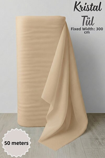 Mortex Бежов норков кристален тюл, дължина 50 метра, най-стабилен 3 метра, за...