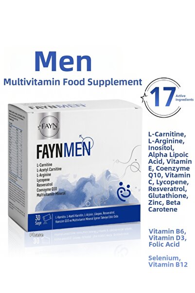 FAYNMED Faynmen Men's Vitamin L-Carnitine L-Arginine Coenzyme Q10 and Multivi...