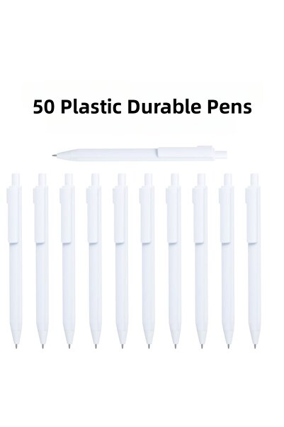 KALE PROMOSYON Plastic Ballpoint Pen 50Pcs Press-Type Ballpoint Pen School Bu...