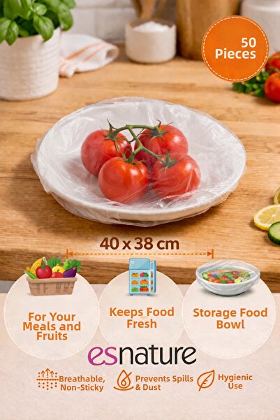 esnature Stretch Elastic Refrigerator Bag Plate Pot Food Storage Cover 50 Pie...