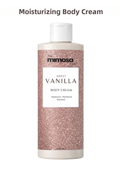 The Mimosa Care كريم مرطب مكثف للجسم بنكهة الفانيليا - بانثينول، زيت جوز الهن...