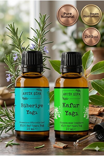 Antik Şifa زيت إكليل الجبل والكافور العطري الطبيعي 100% غير المخفف - 10 مل 10 مل