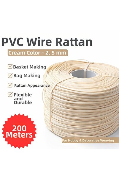Mady Aksesuar خيط شبكي من البولي فينيل كلوريد، كريمي اللون 200 متر، محبوك من ...