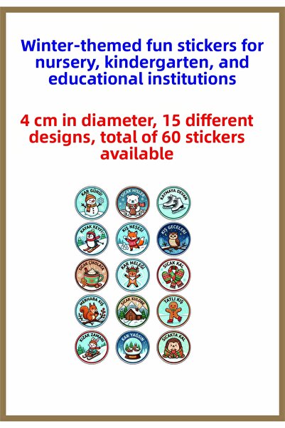 Sim Tasarım Забавен стикер със зимна тематика за детски градини и образовател...
