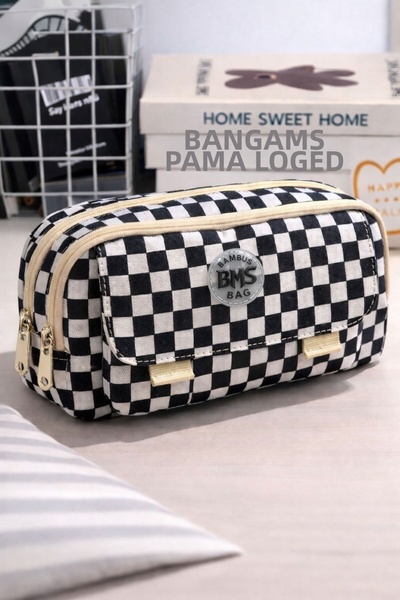 GlassySKY Husă de creioane din pânză cu buzunar frontal, cu mai multe compart...