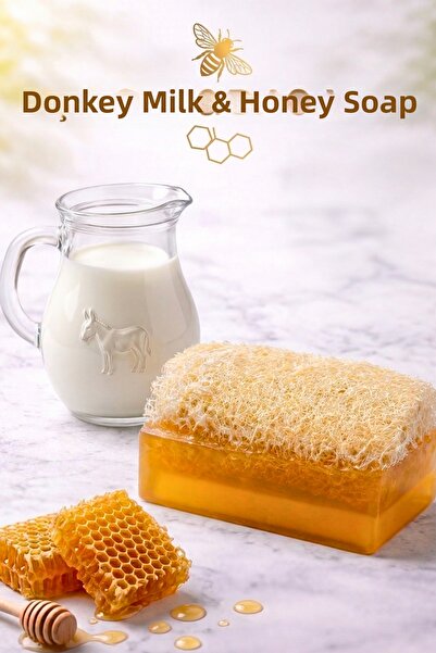 bermark Handmade Natural Pumpkin Fiber Donkey Milk & Honey Soap