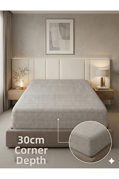 Miabella Home bumbac 100% Cearșaf elastic dublu Dobby Cearșaf elastic moale c...