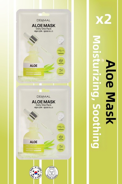 Dermal Moisturizing and Revitalizing Aloe Korean Mask for Dry and Tired Skin ...