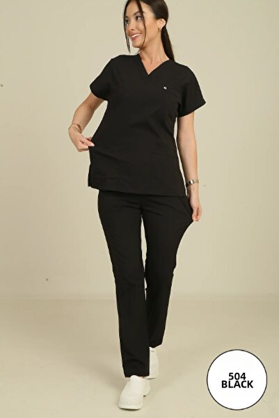 DENİZ İŞ Women's Yarasakol Linda Scrubs Set - Black