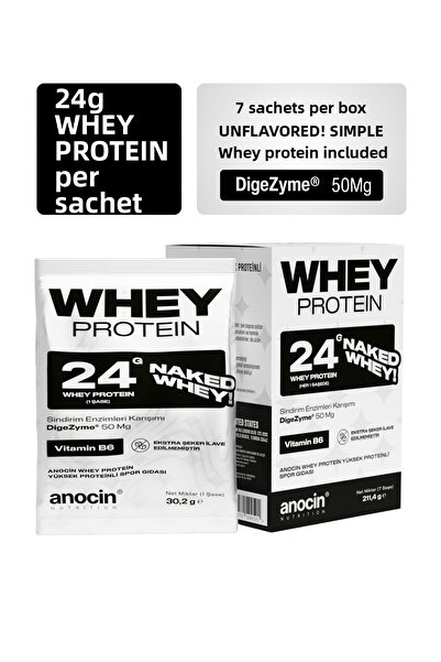 anocin بروتين مصل اللبن SADE (بدون نكهة) 24 جرام، عبوة بروتين تحتوي على 7 أكي...
