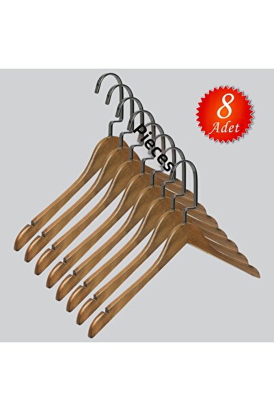 NYN Wooden (Black Nickel Hook) Shirt, T-Shirt, Blouse, Dress Hangers 8 Pieces