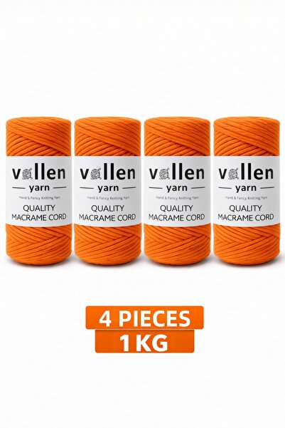 vollen yarn Taranan Macrame Cord 3mm Cotton Macrame Cord 4-Piece 1 kg Set Tar...
