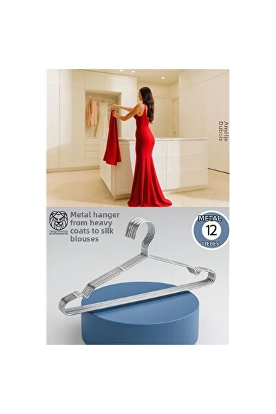 shopwave BRK 12 علبة من شماعات الملابس الفاخرة المصنوعة من الفولاذ - منظم ملا...