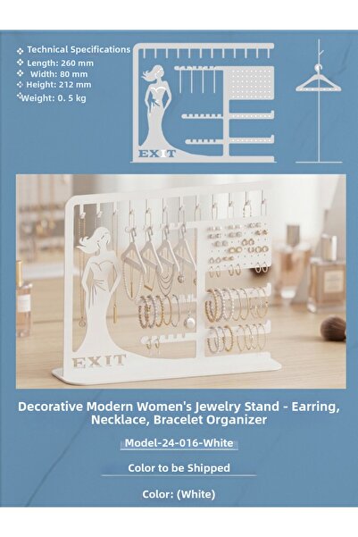 EXİTMODEL Decorative Modern Jewelry Stand with Female Figure - Earring, Neckl...