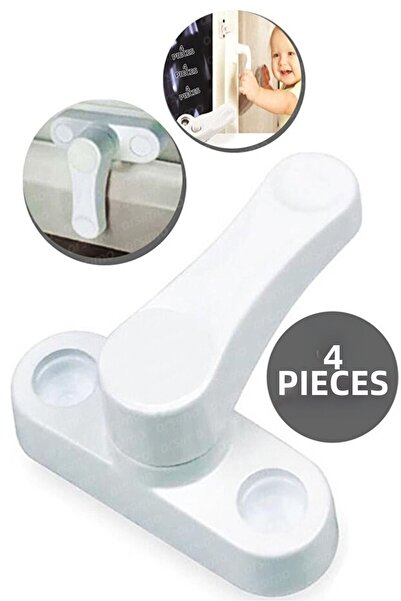 efmues PVC Child Safety Lock Metal Window and Door Safety Lock 4 Pieces