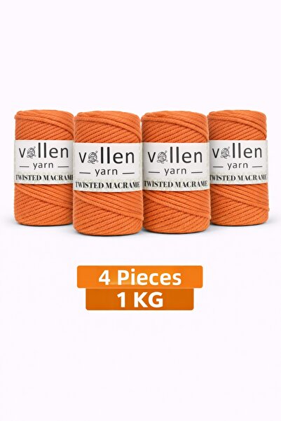 vollen yarn 1kg, Pack of 4, Premium 3-Ply Cotton Macrame Rope, Braided Rope, ...