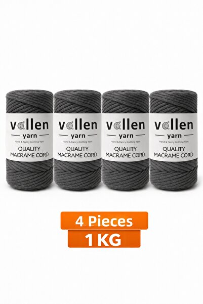 vollen yarn Taranan Macrame Cord 3mm Cotton Macrame Cord 4-Piece 1 kg Set Tar...
