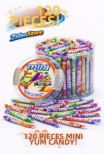Emrah Gültekin 120 Pieces of Mini Candy Fruity Soft Candy Mixed Mini Yum Mega...