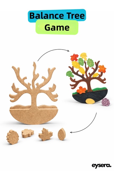 eysera Wooden Balance Tree Game – Children's Coloring Activity & Hobby Toy, M...