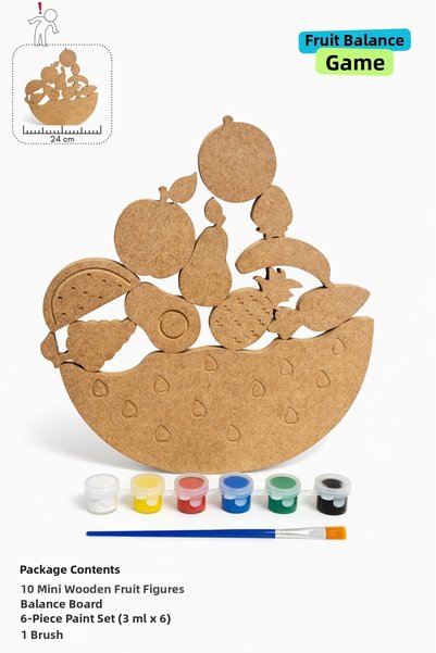 eysera Wooden Fruit Balance Game – Children's Painting Activity & Hobby Toy, Montessori Educational Set